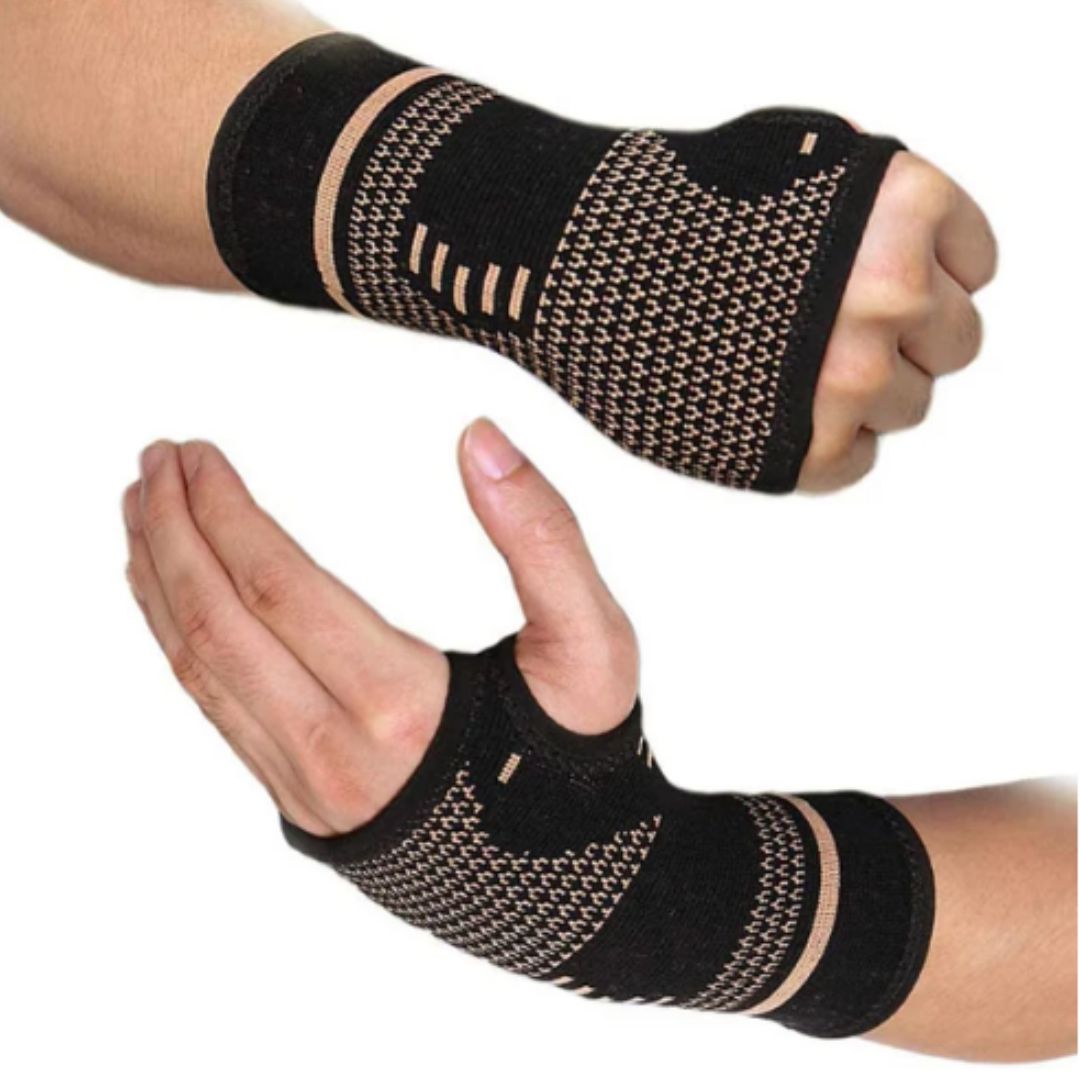 Ergonomisk Håndleddsstøtte med Kompresjon og Kobberfiber – For Trening og Hverdag