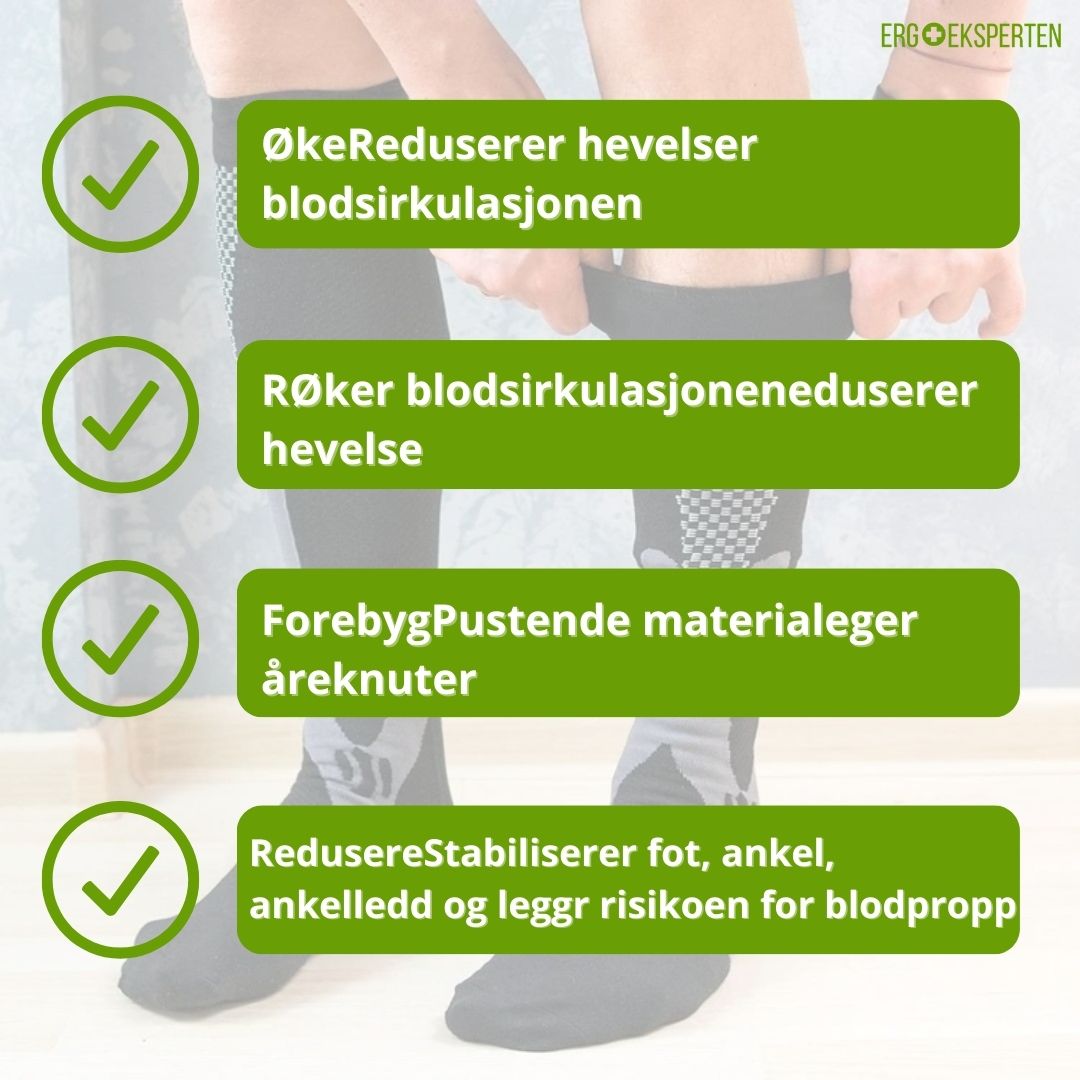 3 par lange kompresjonsstrømper – For bedre blodsirkulasjon og optimal komfort