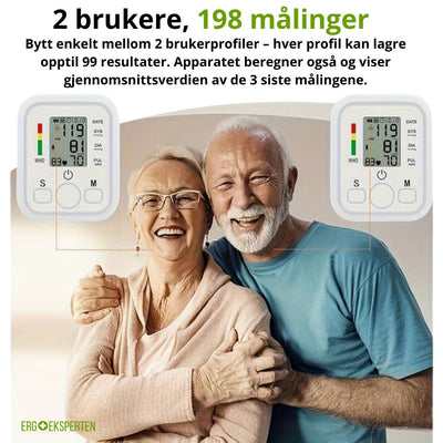 Digital Blodtrykksmåler – Minnefunksjon for 99 målinger