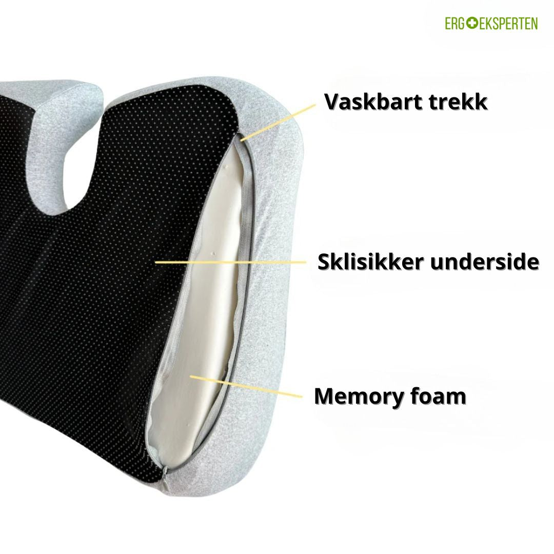 Sittepute – Avlastning og komfort ved hver sitteøkt (Grå)