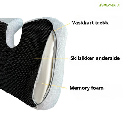 Sittepute – Avlastning og komfort ved hver sitteøkt (Grå)