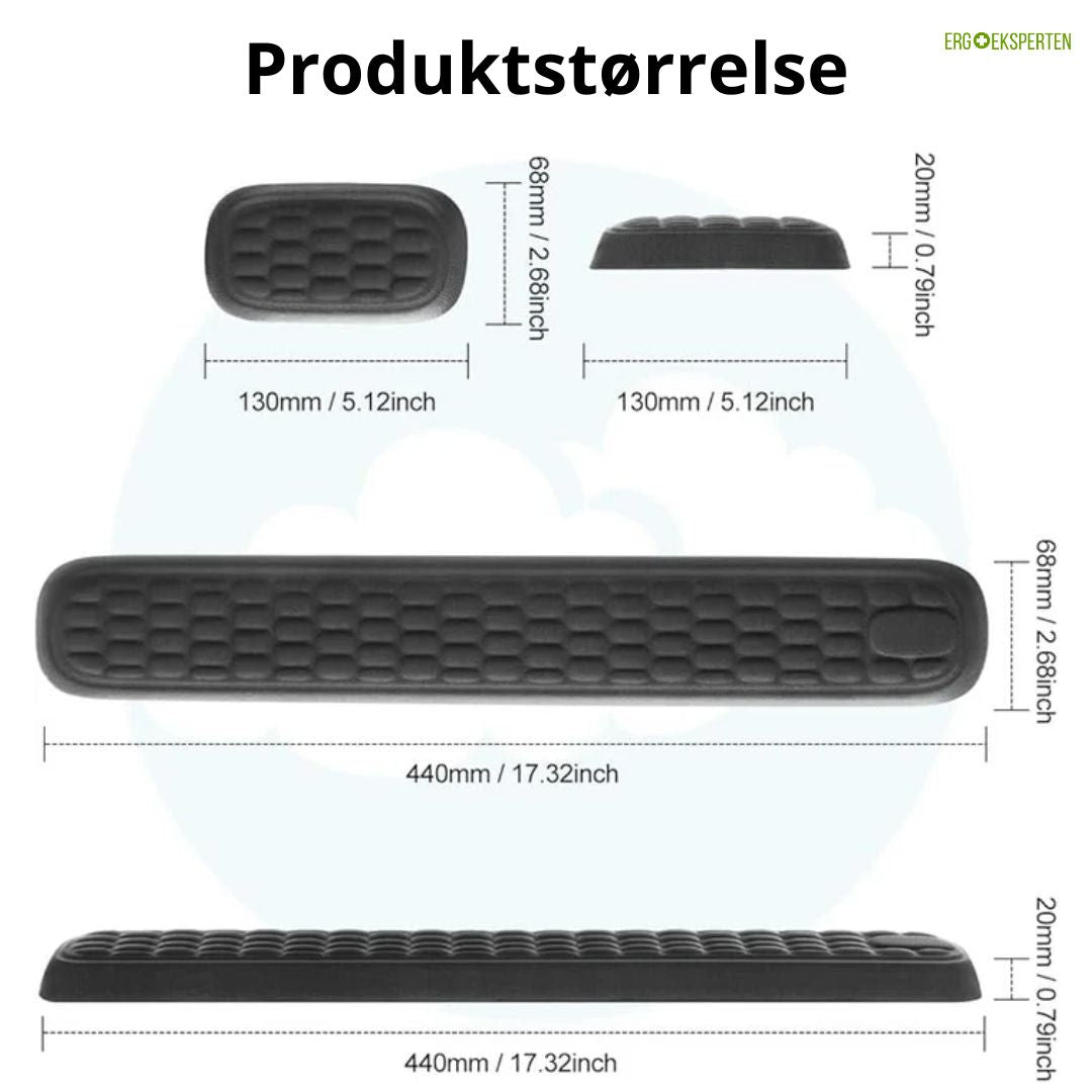 Ergonomisk Håndleddsstøtte i Memory Foam – Smertelindring ved PC og Laptop