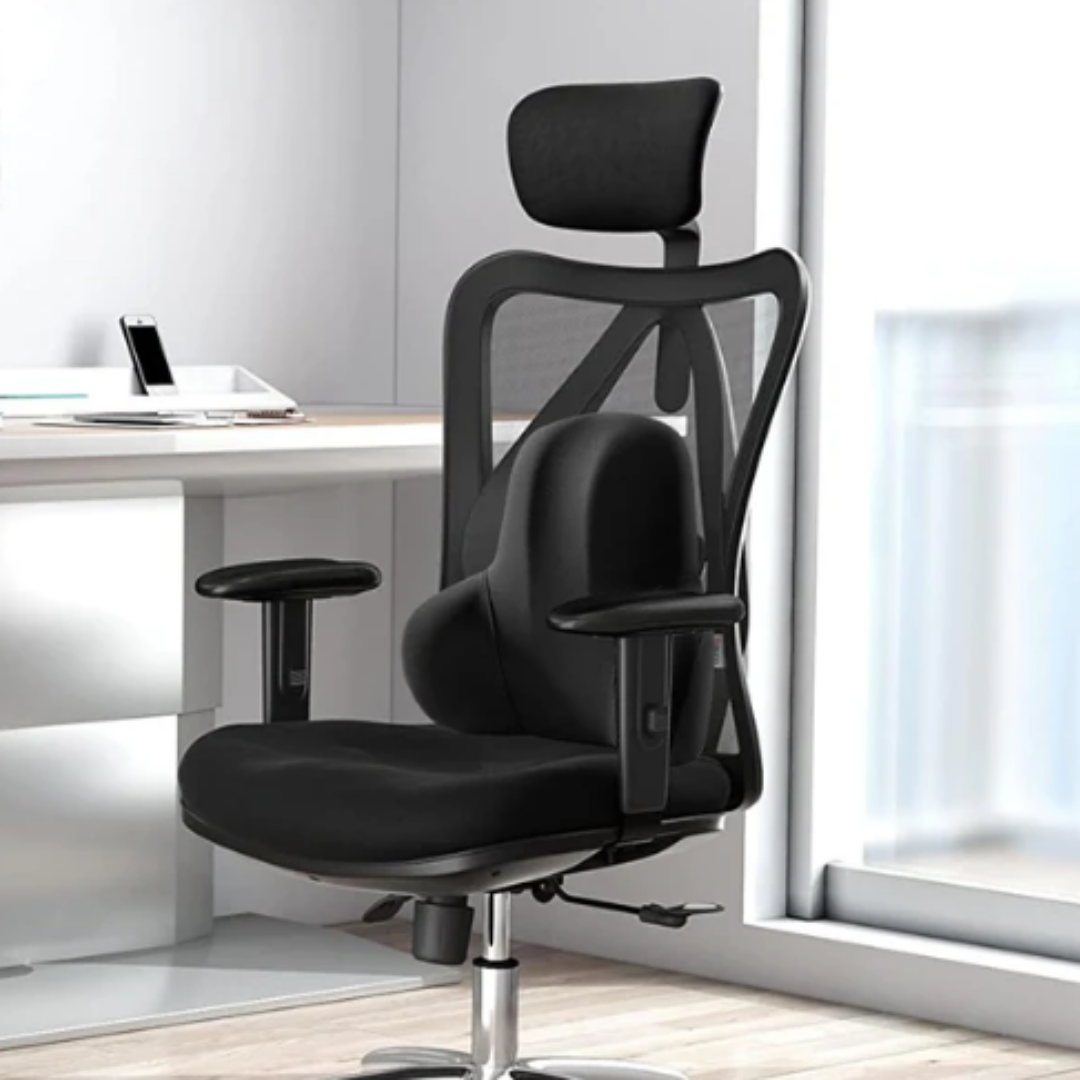 Ergonomisk korsryggstøtte i memory foam – Perfekt til bil og kontor