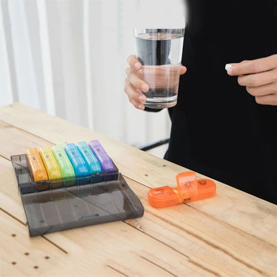 3x7‑dagars pillerbox – BPA‑fri, stora fack
