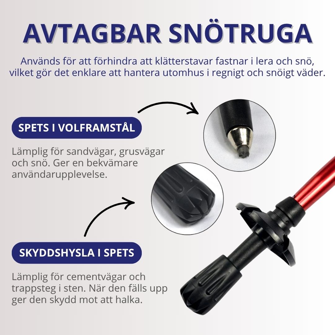 Sammenleggbare gåstaver – Justerbare & lettvekt for tur og mosjon
