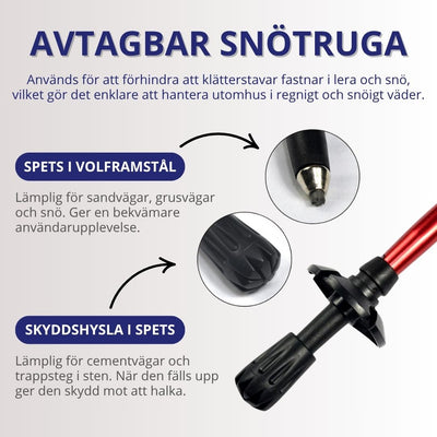 Sammenleggbare gåstaver – Justerbare & lettvekt for tur og mosjon