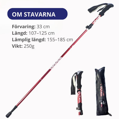Sammenleggbare gåstaver – Justerbare & lettvekt for tur og mosjon