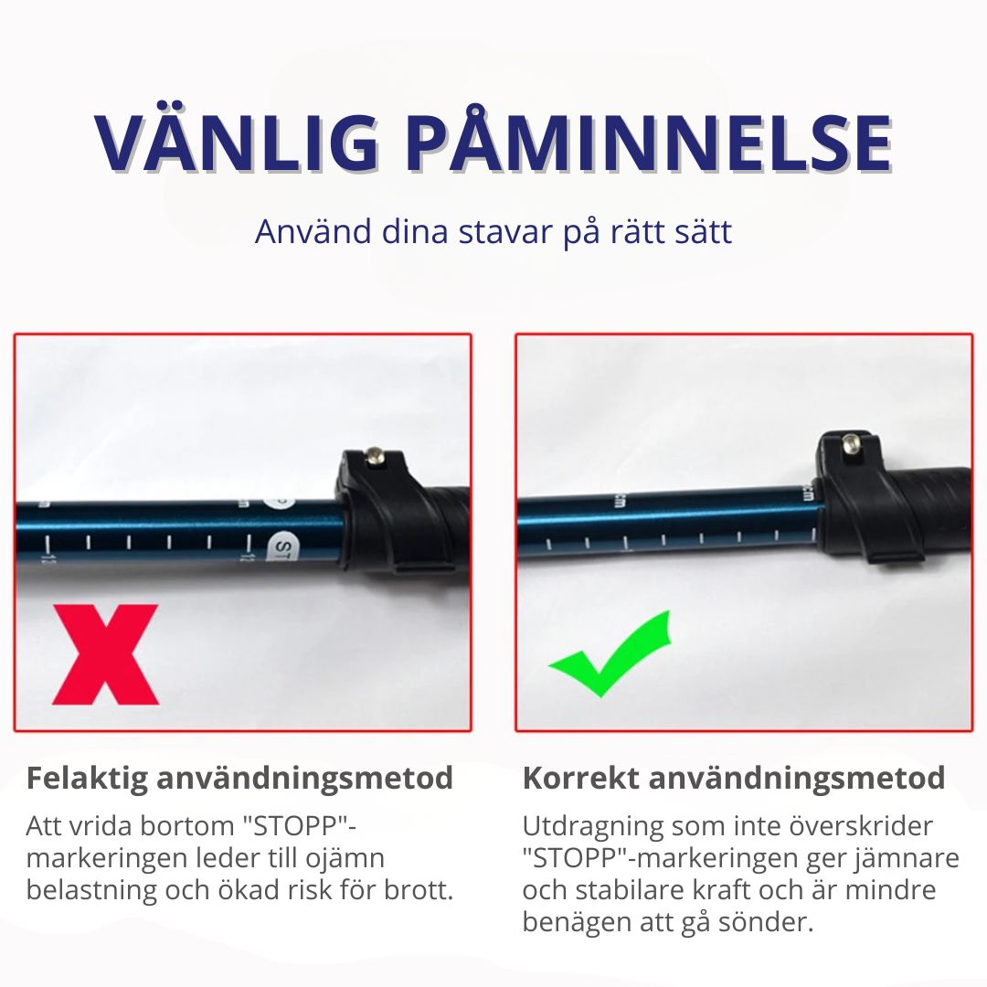 Sammenleggbare gåstaver – Justerbare & lettvekt for tur og mosjon