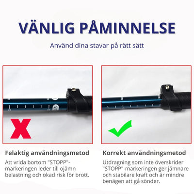 Sammenleggbare gåstaver – Justerbare & lettvekt for tur og mosjon