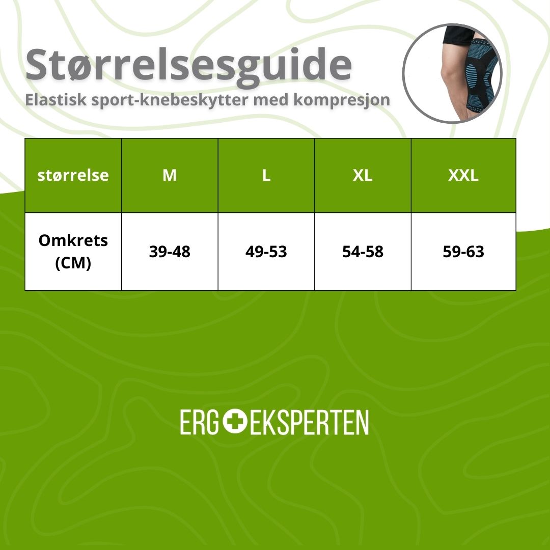 Elastisk sport-knebeskytter med kompresjon