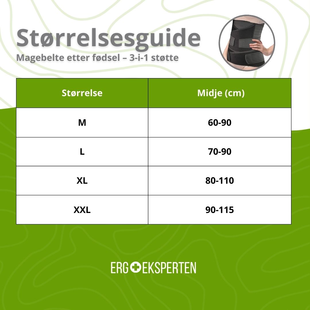 Magebelte etter fødsel – 3-i-1 støtte