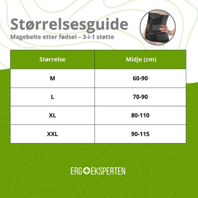 Magebelte etter fødsel – 3-i-1 støtte