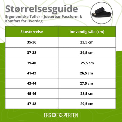 Ergonomiske Tøfler – Justerbar Passform & Komfort for Hverdag