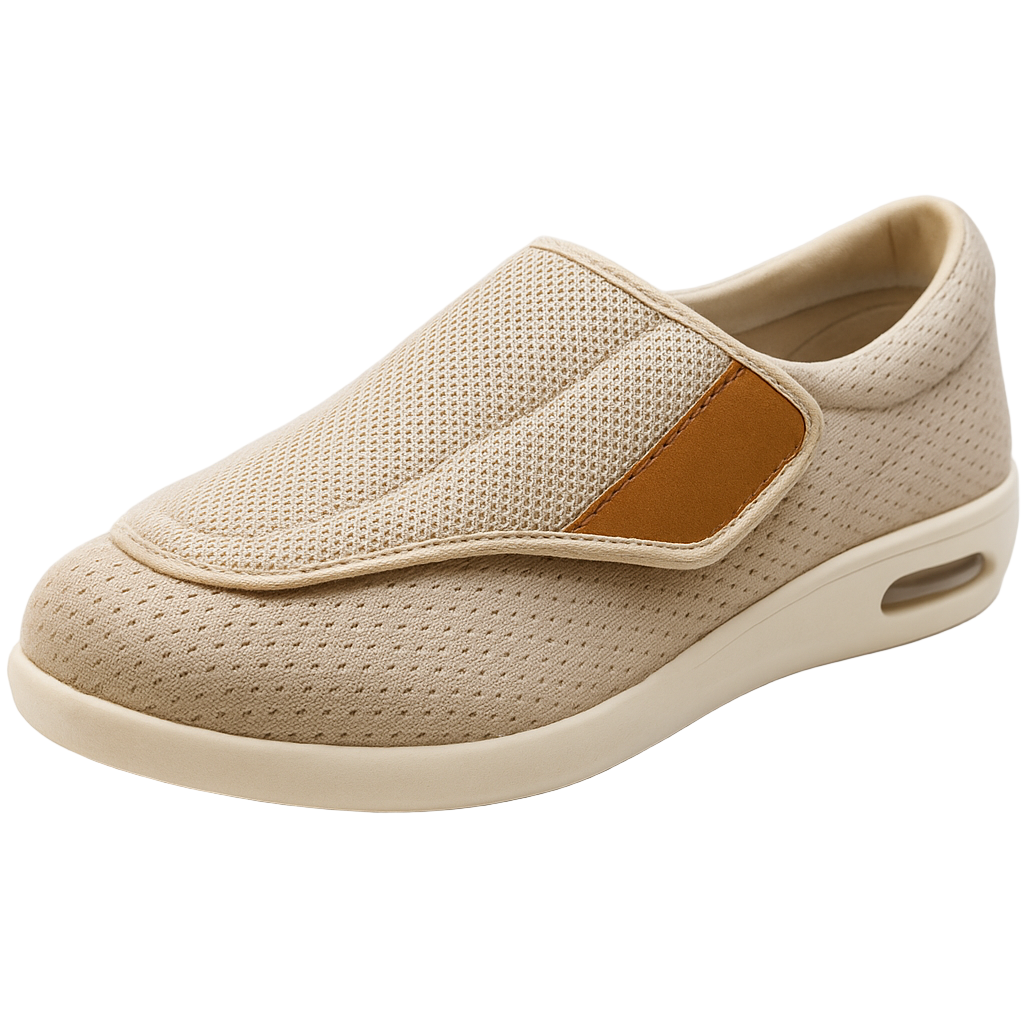 Sko med borrelås og mesh-overdel