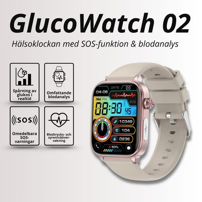 Smartklocka med Blodsockermätning & Fallarm – GlucoWatch 02