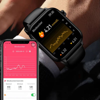 Smartklocka med Blodsockermätning & Fallarm – GlucoWatch 02