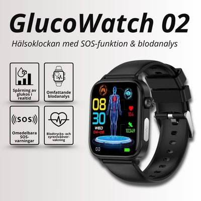 Smartklocka med Blodsockermätning & Fallarm – GlucoWatch 02