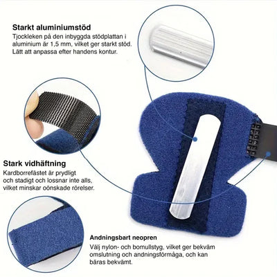 Justerbar Fingerskinne med Aluminiumstøtte – Stabiliserende støtte for fingre
