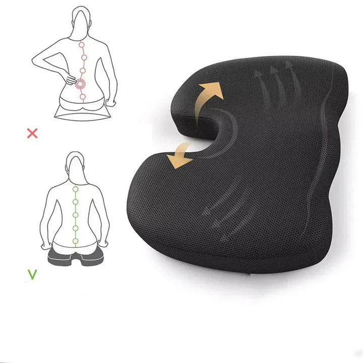 Ortopedisk sittepute med memory foam og kjølende gel