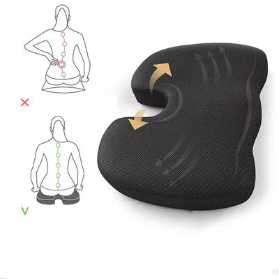 Ortopedisk sittepute med memory foam og kjølende gel